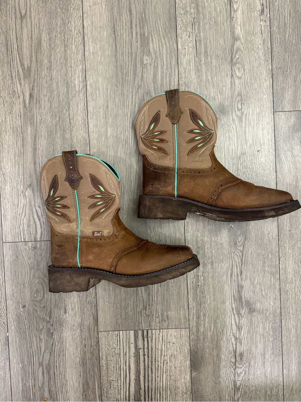 Justin Western Cowgirl Nettie Gypsy Coll Brown Leather Womens 9.5 Boots GY9536